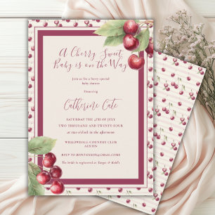 A Cherry Sweet Baby is on the Way Baby Shower Invitation