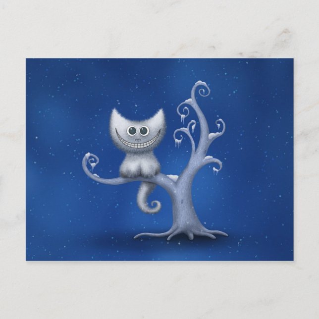 A Cheshire Kitten (Christmas) Holiday Postcard (Front)