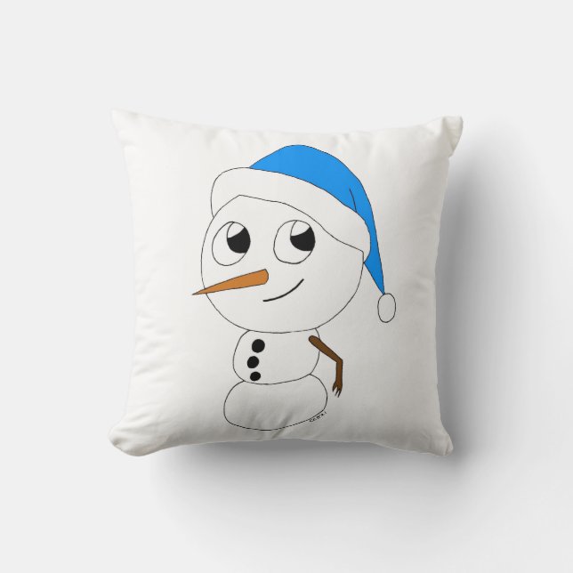 a chibi snowman   cushion (Front)