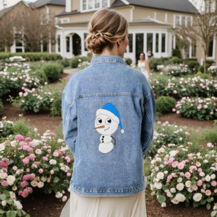 a chibi snowman   denim jacket