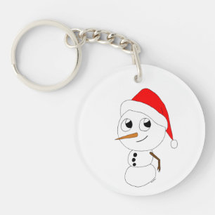 a chibi snowman key ring