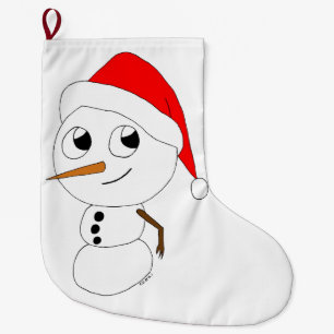a chibi snowman  large christmas stocking