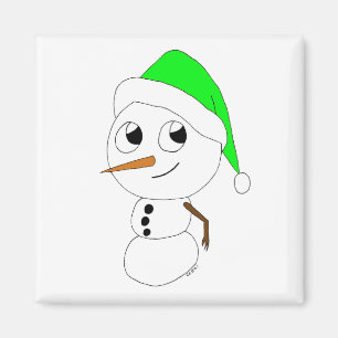 a chibi snowman magnet