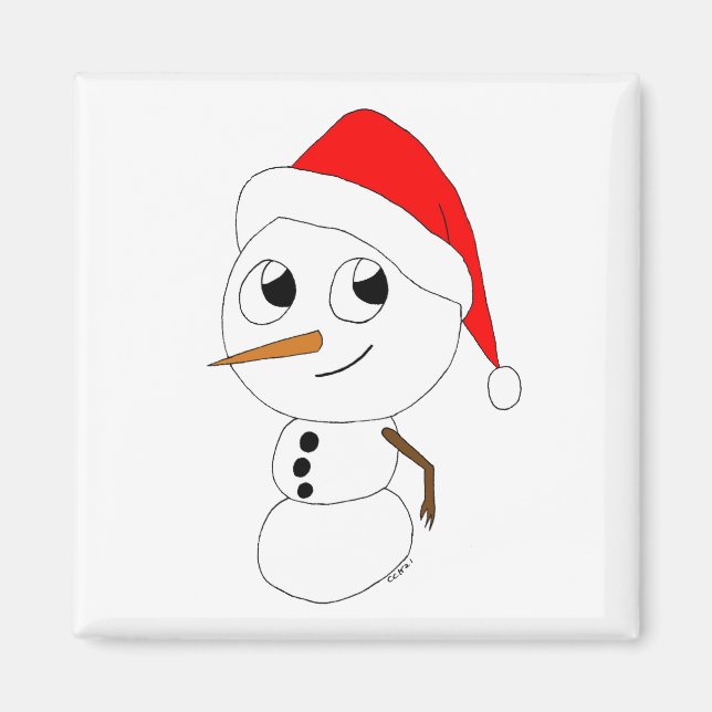 a chibi snowman   magnet (Front)
