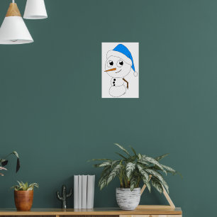 a chibi snowman poster
