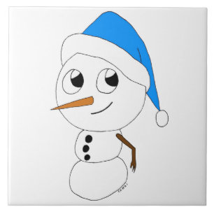 a chibi snowman tile