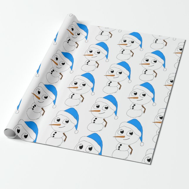 a chibi snowman   wrapping paper (Unrolled)