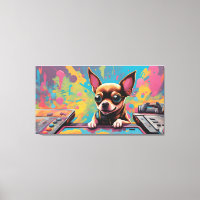 A chihuahua dog playing videogames