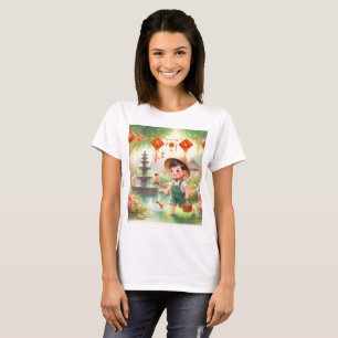 a child in a garden with a watering can T-Shirt