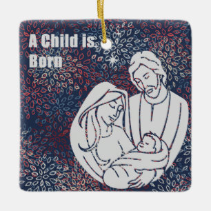 A Child is Born Christmas Ornament Religious