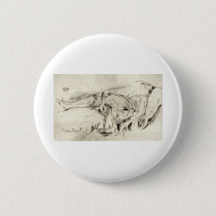 A Child On the Couch, No. 2 - Whistler - c1890 6 Cm Round Badge