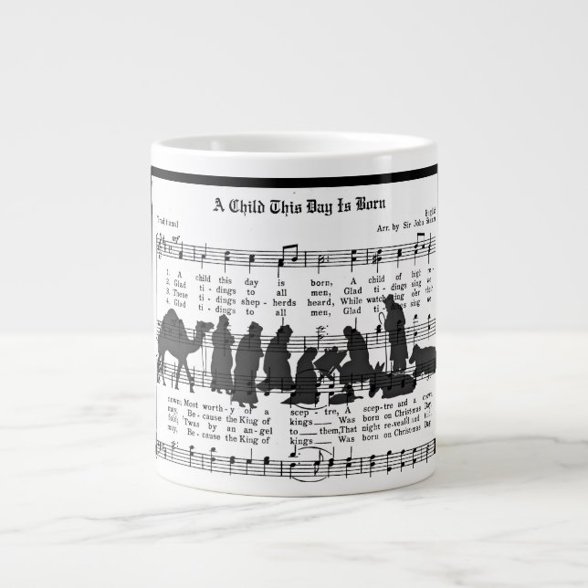 A Child This Day is Born Large Coffee Mug (Front)