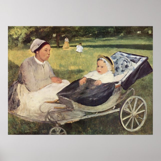 A Child With Governess - Edgar Degas - c1870 Poster (Front)