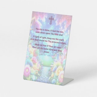 A Child's Bedtime Prayer on a Pedestal Sign