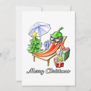A Chilli Merry Christmas under Sunshade and Tree Invitation