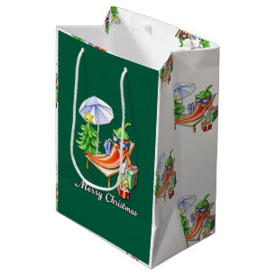 A Chilli Merry Christmas under Sunshade and Tree Medium Gift Bag
