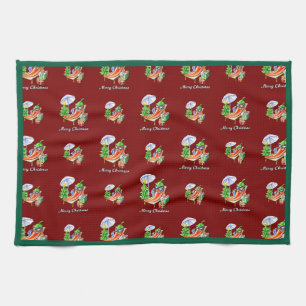 A Chilli Merry Christmas under Sunshade and Tree Tea Towel