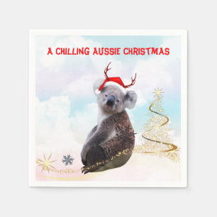 A chilling Aussie Christmas Koala  Napkin