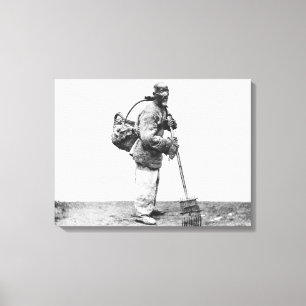A Chinese day labourer, c.1870 (b/w photo) Canvas Print