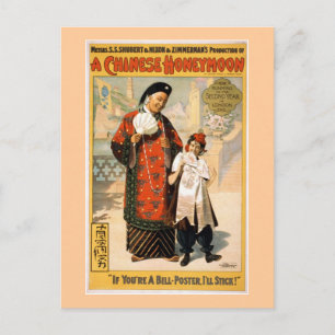 A Chinese Honeymoon Vintage Theatre Postcard