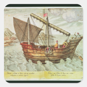 A Chinese Junk Square Sticker