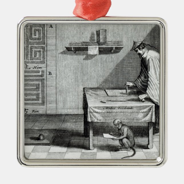 A Chinese Scribe Metal Tree Decoration (Front)
