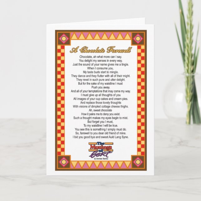 A Chocolate Farewell  Card (Front)