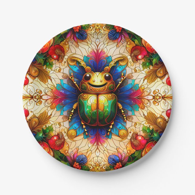 A CHRISTMAS BEETLE'S CHRISTMAS ~ Cute ~ Paper Plate (Front)