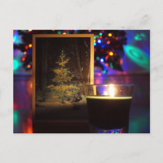 A Christmas Candle Setting. A Holiday Postcard