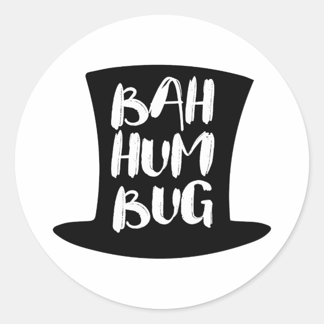 A Christmas Carol Bah Humbug Holiday Round Sticker (Front)