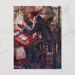 A Christmas Carol: Cratchit and Scrooge Postcard
