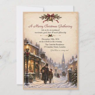 A Christmas Carol Inspired Christmas Invitation