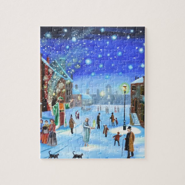 A Christmas Carol Scrooge Winter street scene Jigsaw Puzzle (Vertical)