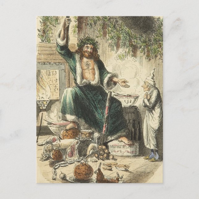 A Christmas Carol: Scrooge's Third Visitor Holiday Postcard (Front)