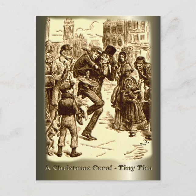 A Christmas Carol - Tiny Tim Holiday Postcard (Front)