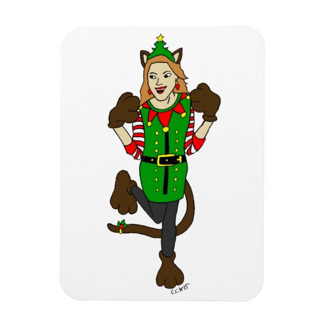a Christmas catgirl   Magnet