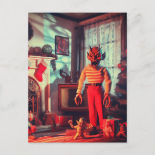 A Christmas Demons Horror Postcard
