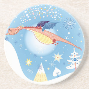 A Christmas Dragon Coaster