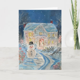 A Christmas festive holiday house Card