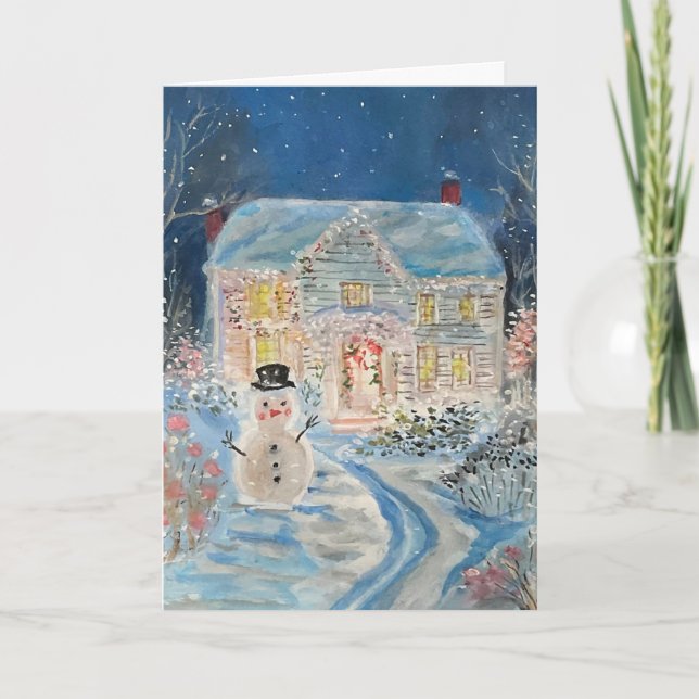 A Christmas festive holiday house Card (Front)