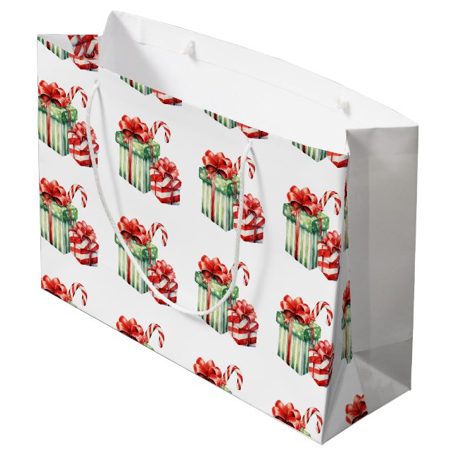 A Christmas Gift-Designed Gift Bag (Back Angled)