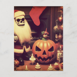 A Christmas Halloween Horror Postcard