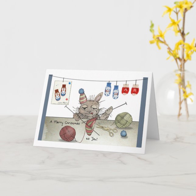 A Christmas Hat Card (Yellow Flower)