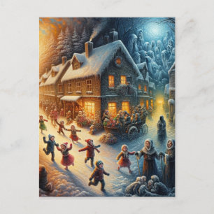 A Christmas Horror in Town Postcard