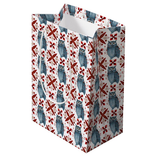 A Christmas Nordic Tile Series Design 2  Medium Gift Bag (Back Angled)