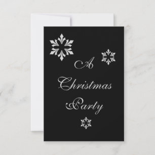 "A Christmas Party" - Winter Grey Snowflakes [a] Invitation