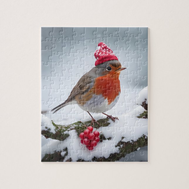A Christmas Robin Jigsaw Puzzle (Vertical)