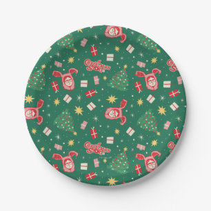 A Christmas Story   Christmas Icon Pattern Paper Plate