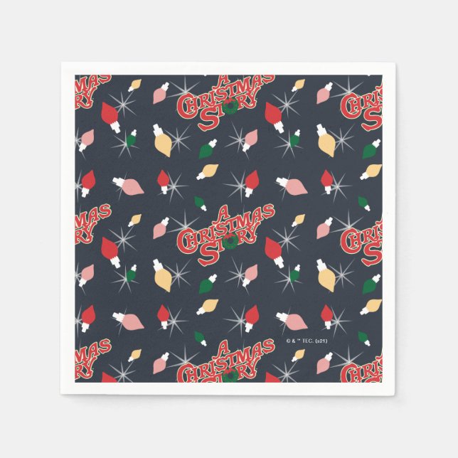 A Christmas Story | Christmas Lights Pattern Napkin (Front)