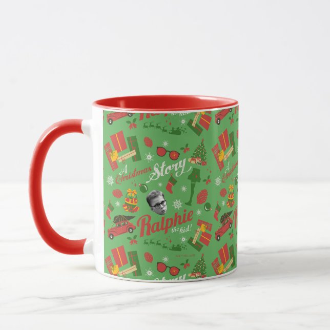 A Christmas Story Green Icon Pattern Mug (Left)